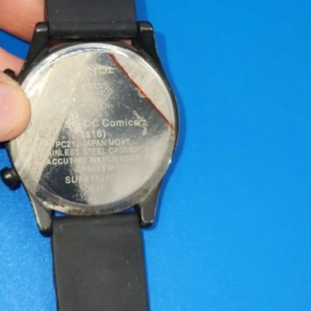 Accutime DC Comics Superman Watch Needs Battery Black SR626SW